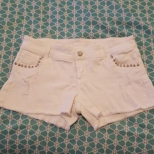 White denim shorts